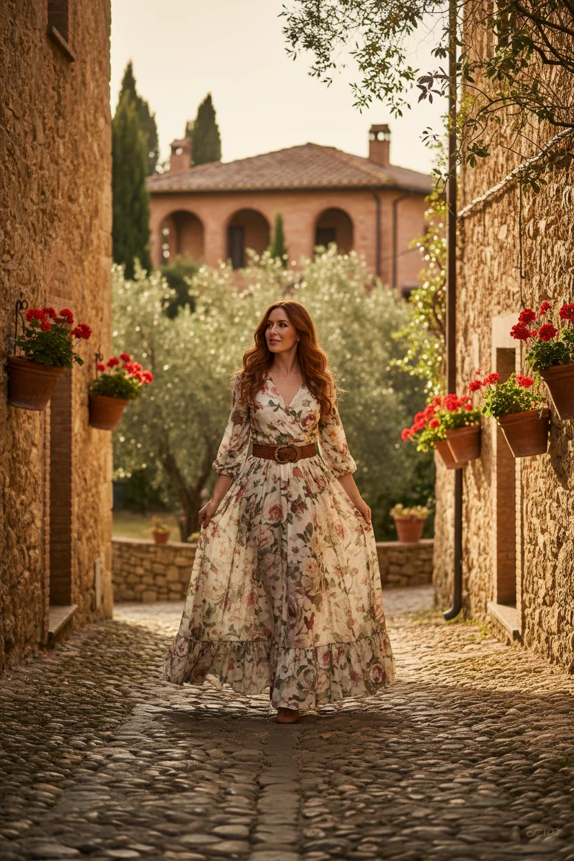Maxi Dress with a Belt