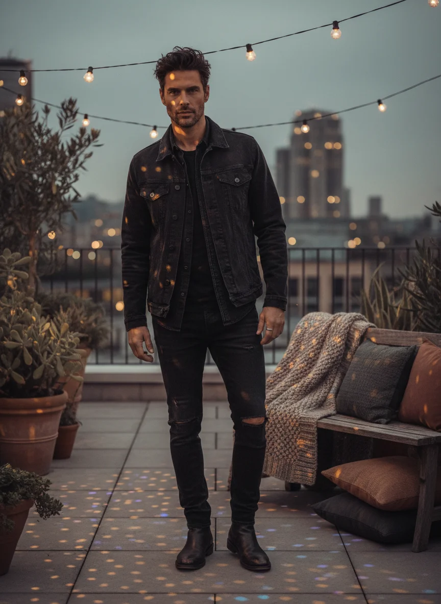 Denim on Black Denim