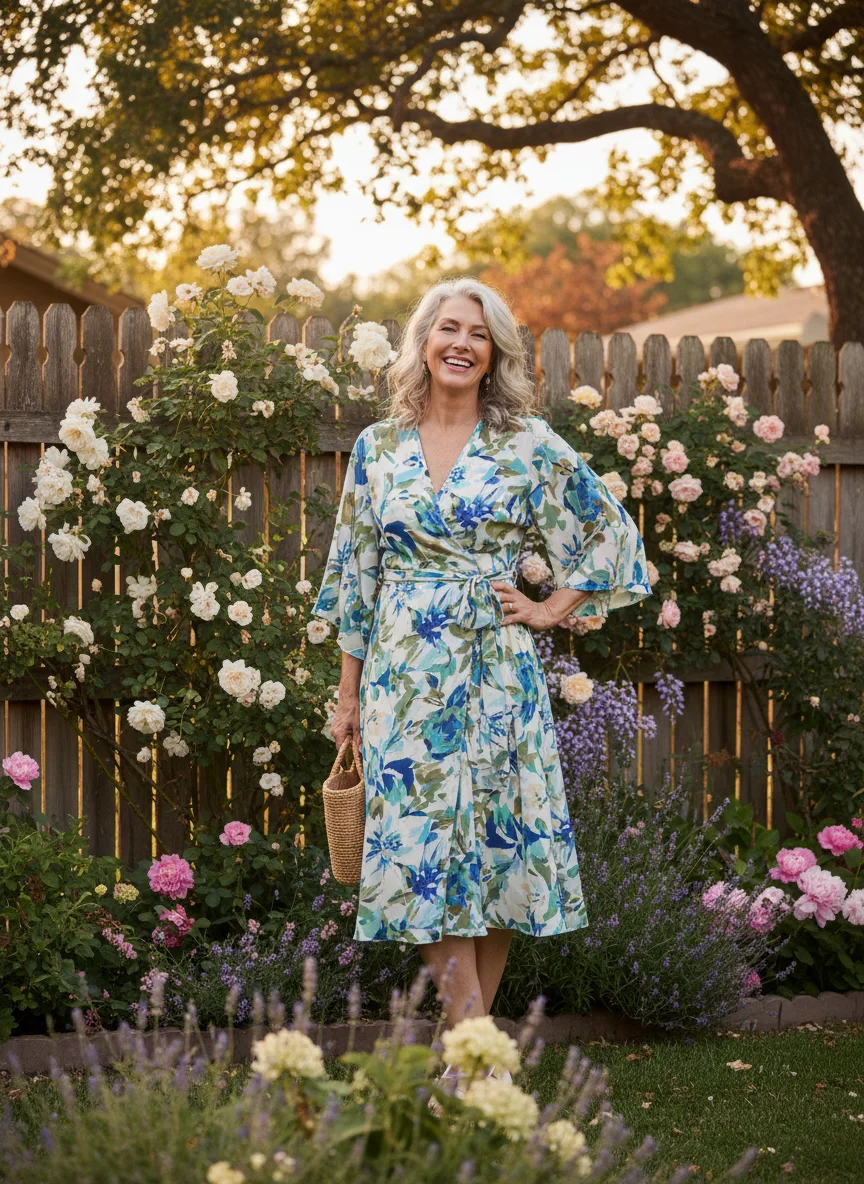 Printed Wrap Dress