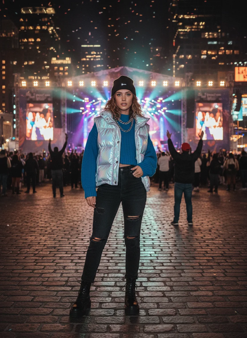 Puffer Vest Winter Concert Outfit