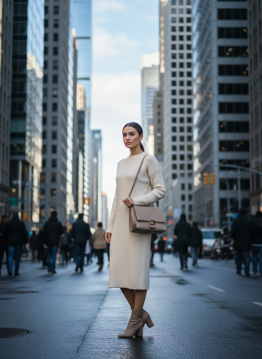 Cream Sweater Dress