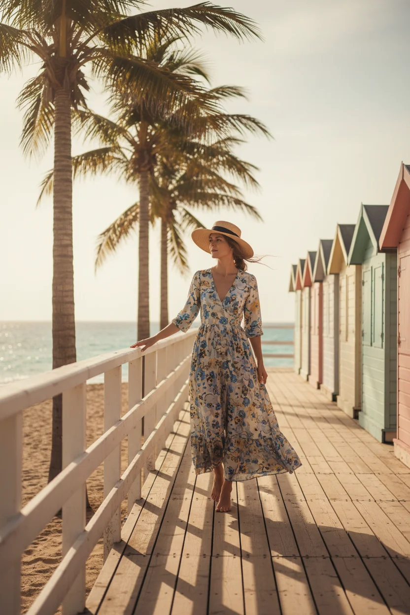 Dress with a Straw Hat