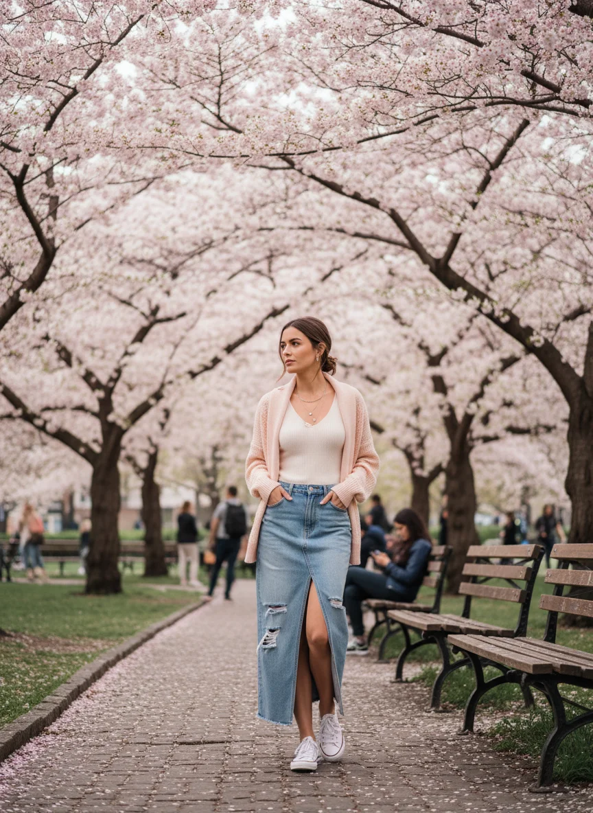 Denim Maxi Skirt