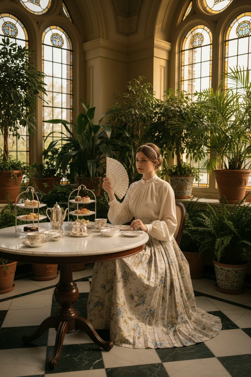 Silk Blouse Tea Party Outfit