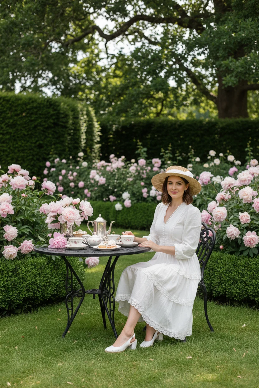 Classic White Tea Party Outfit