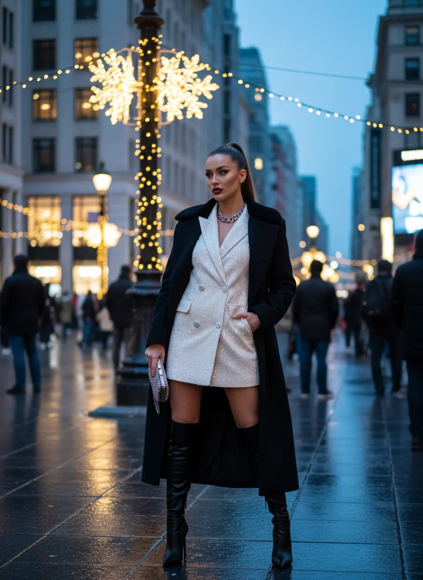Blazer Dress Winter Concert Outfit